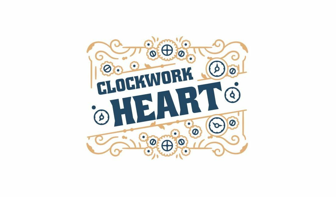 Vintage Uhrwerk Herz-Design T-Shirt-Designvorlage