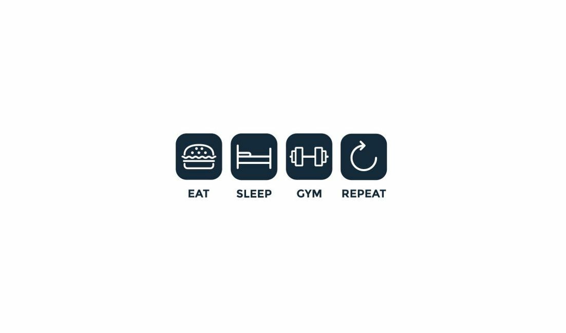 Fitness lifestyle icons design for gym enthusiasts t-shirt design template