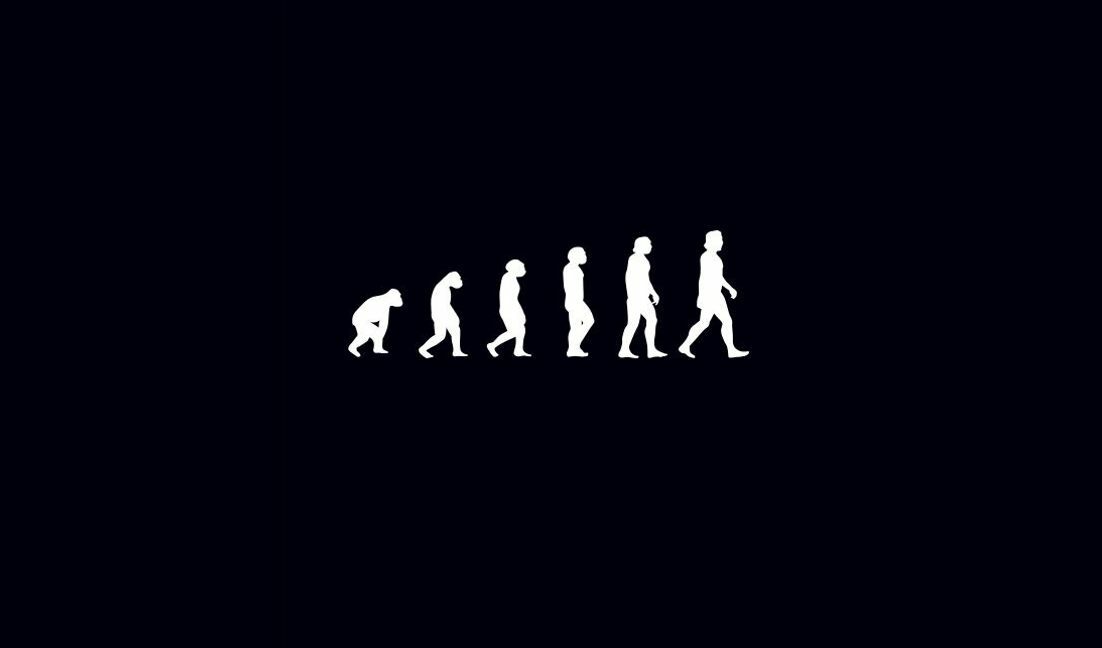Modelo de design para camiseta Evolução do design gráfico do homem