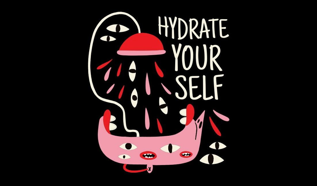 Whimsical hydrating quote design t-shirt design template