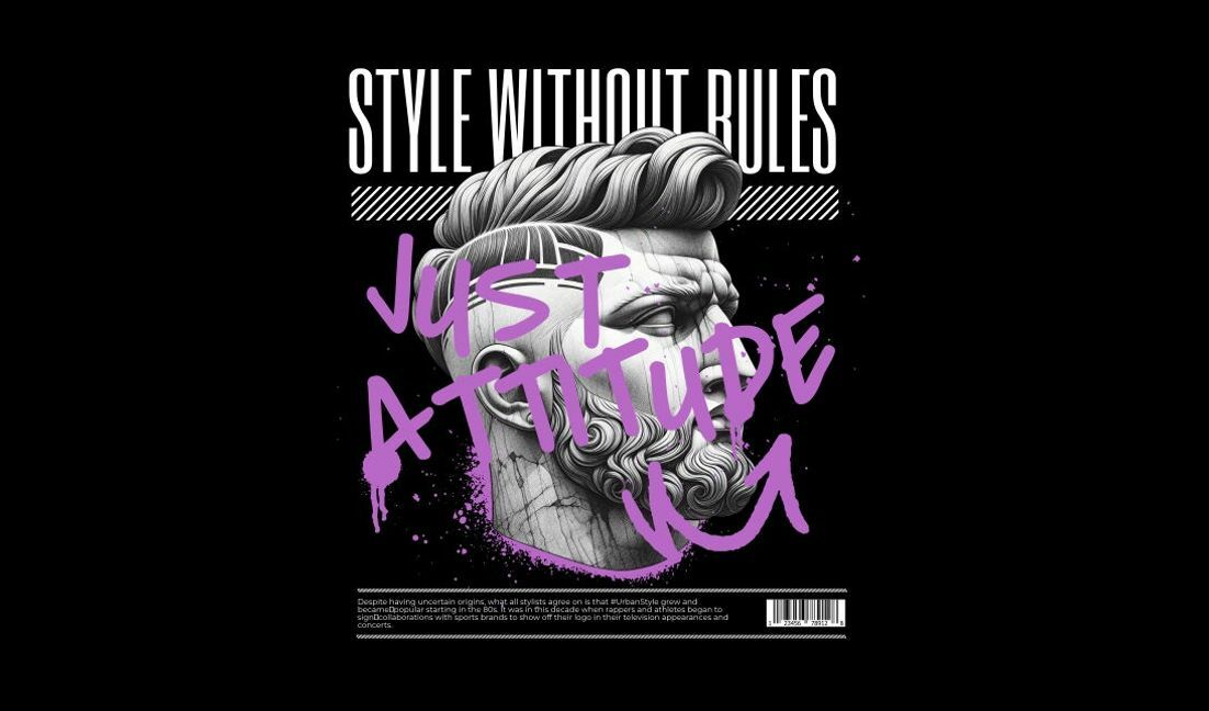 Urban style quote poster with bold sculptural design t-shirt design template