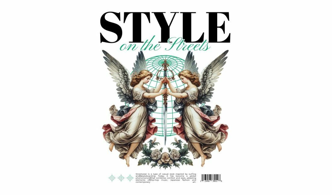 Plantilla de diseño para camiseta Diseño angelical con un enfoque tipográfico audaz.