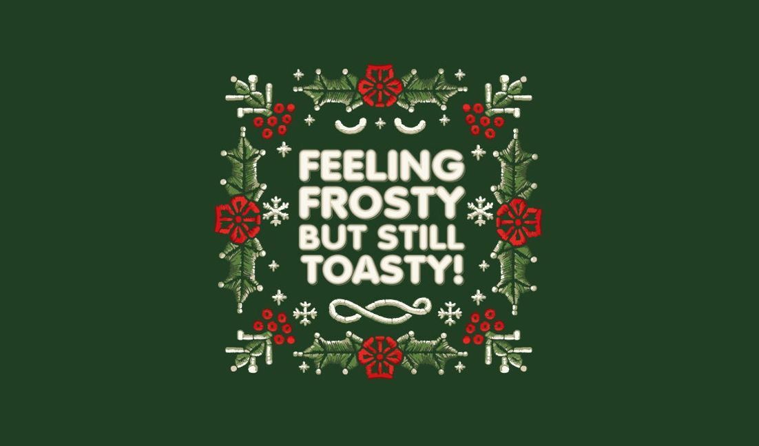 Festive holiday quote design with winter elements t-shirt design template