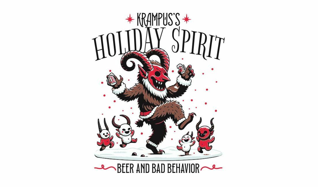 Modelo de design para camiseta Design festivo com espírito natalino de Krampus