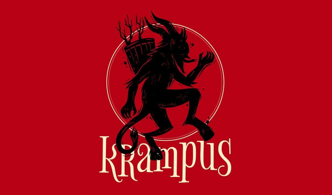 Plantilla de diseño para camiseta Diseño de ilustración de Krampus juguetón