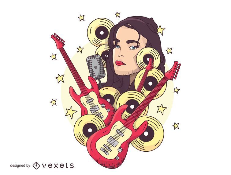 Guitar Face T-shirt Design Guitar Face T-shirt Design