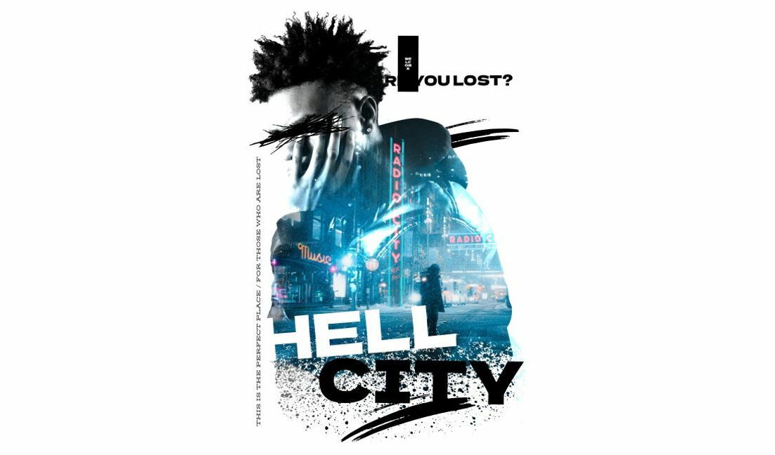 Urban expressionist lost theme artwork t-shirt design template