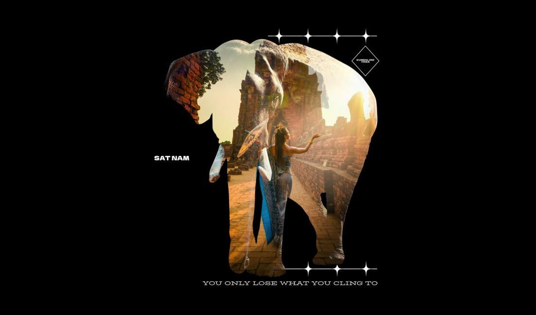 Elegant elephant silhouette design with inspirational quote t-shirt design template