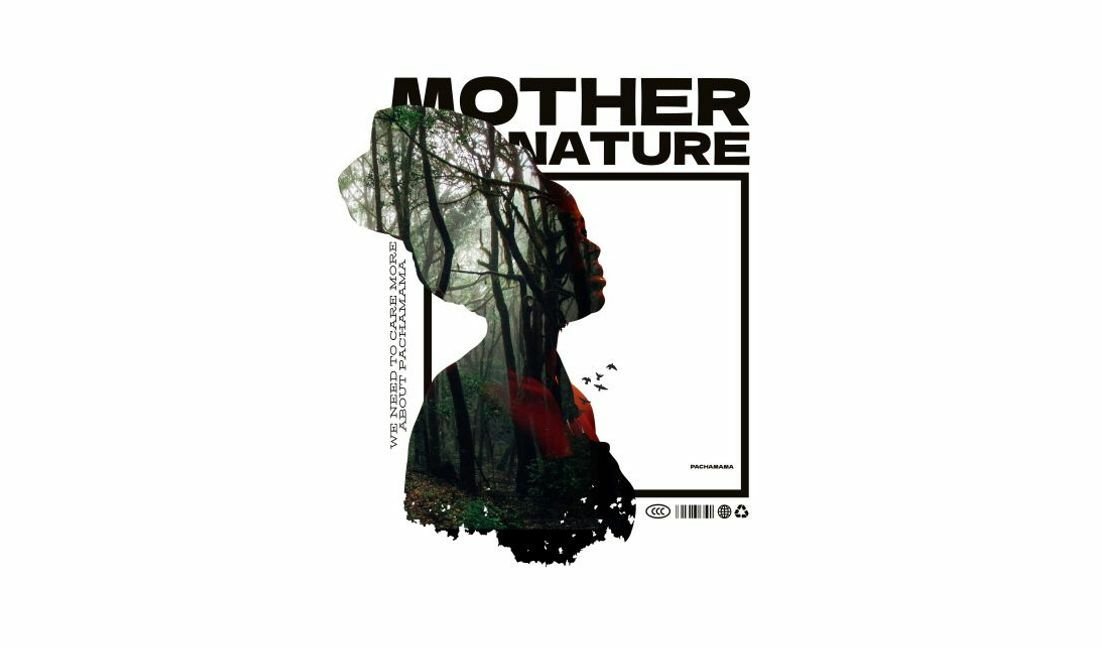Modelo de design para camiseta Design de pôster instigante sobre a mãe natureza