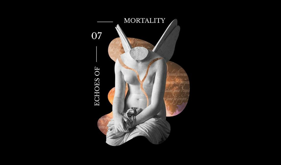 Künstlerische Skulpturengestaltung zur Auseinandersetzung mit Sterblichkeitsthemen T-Shirt-Designvorlage