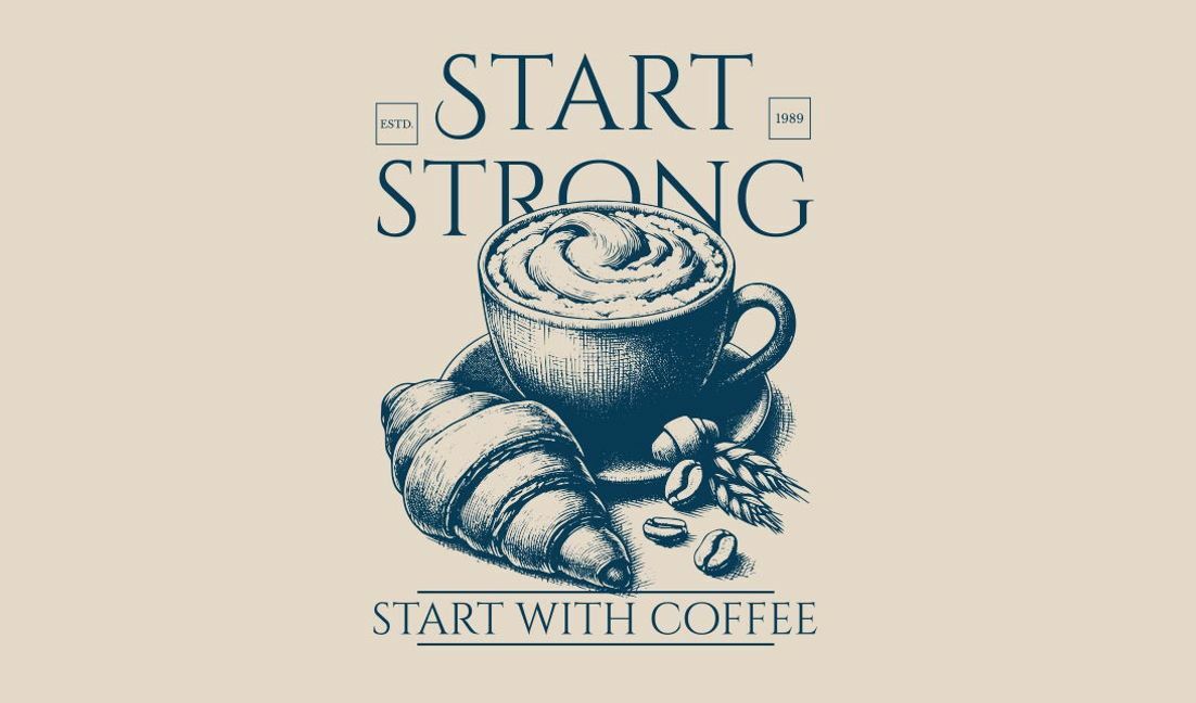 Kaffee-Motivationszitat-Design für morgendliche Inspiration T-Shirt-Designvorlage