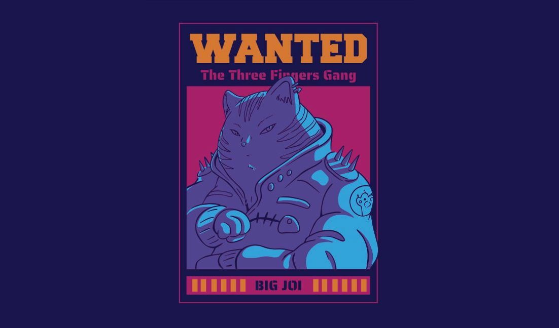 Unique wanted poster design featuring a cat character t-shirt design template