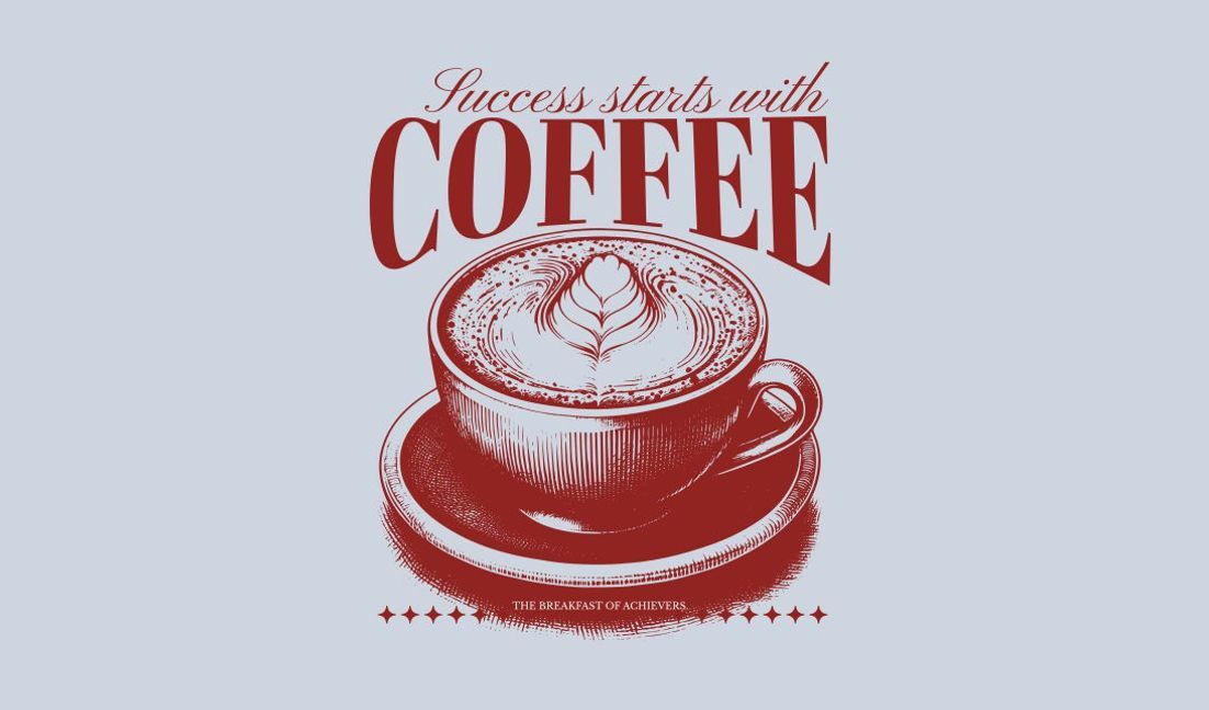 Inspirierendes Kaffeezitat-Design T-Shirt-Designvorlage