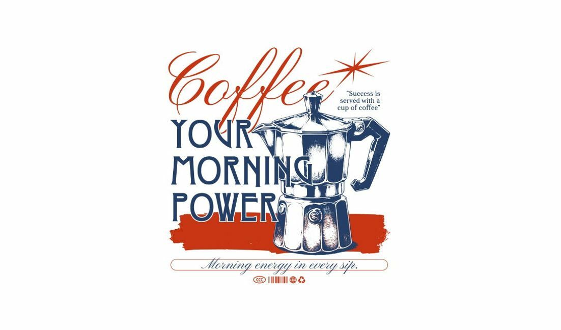 Plantilla de diseño para camiseta Diseño inspirador de motivación para el café
