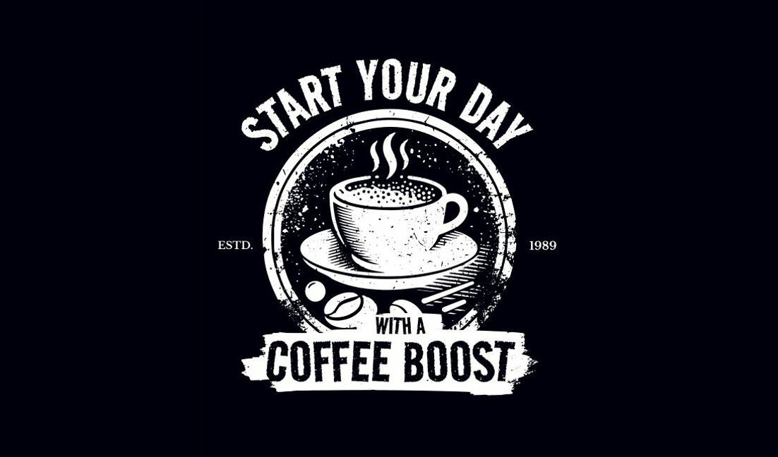 Plantilla de diseño para camiseta Diseño vintage para impulsar el café