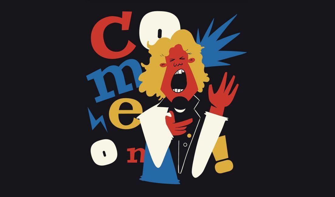 Modelo de design para camiseta Design gráfico com tema musical energético e tipografia ousada