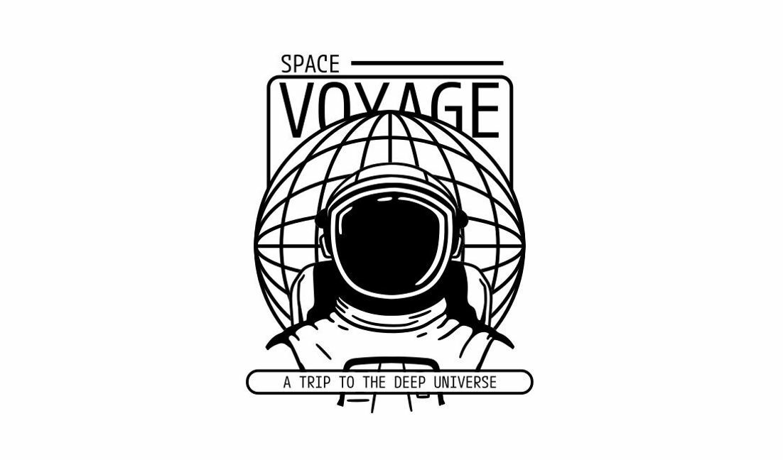 Plantilla de diseño para camiseta Diseño de astronauta de viaje espacial