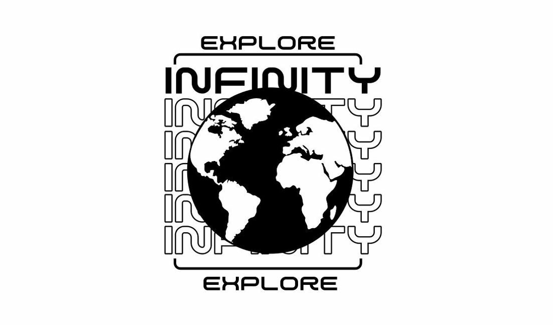 Explore infinity globe design t-shirt design template