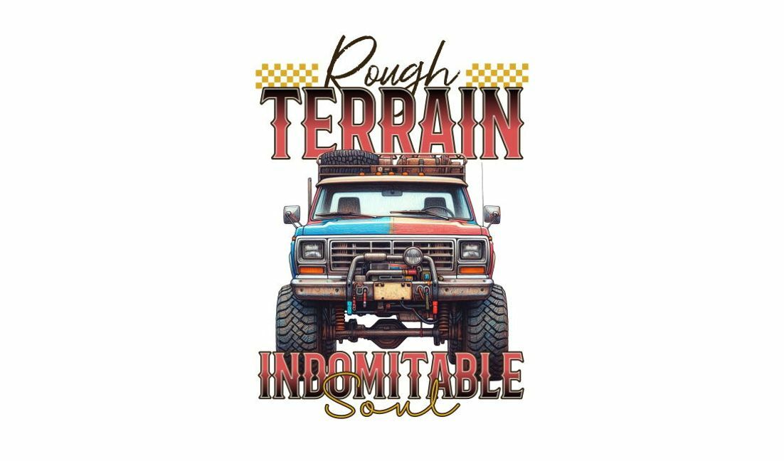 Modelo de design para camiseta Design de citação de aventura em veículo off-road