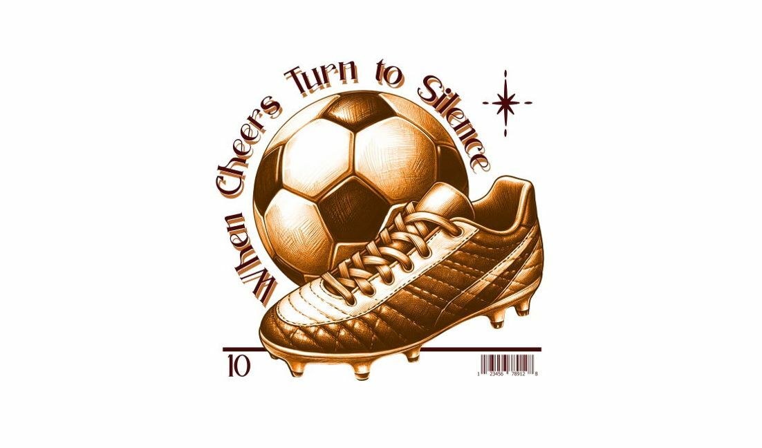 Modelo de design para camiseta Arte estilosa com tema de futebol e citação motivacional