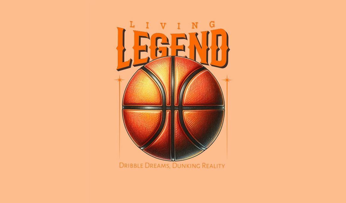 Plantilla de diseño para camiseta Diseño dinámico de leyenda del baloncesto con cita motivacional.