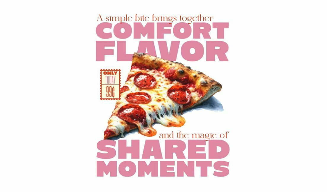 Delicious pizza slice quote design t-shirt design template