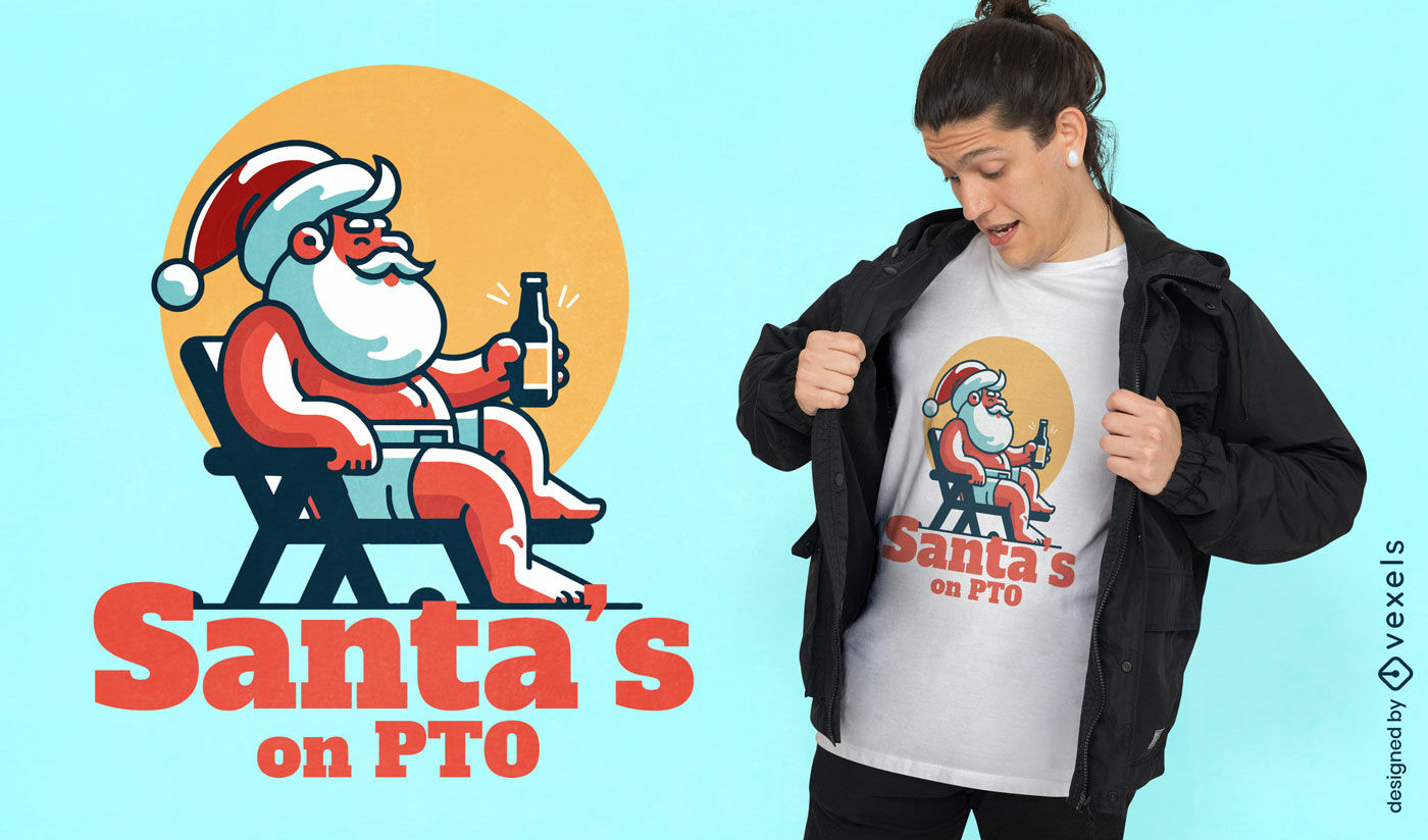 Design de camiseta de férias do Papai Noel