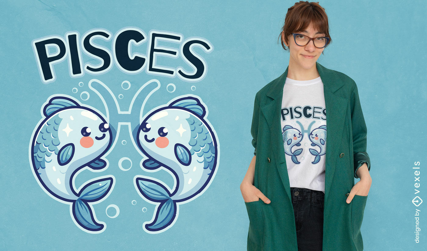 Pisces cute t-shirt design
