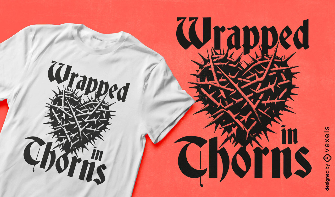 Diseño de camiseta con tinta de corazón anatómico