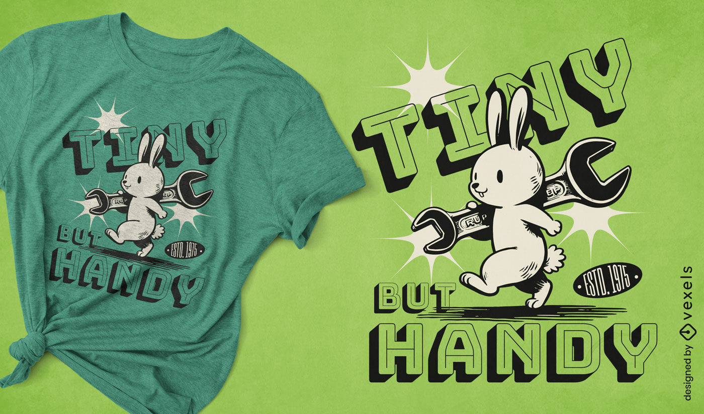 Hase mit Schraubenschlüssel-T-Shirt-Design