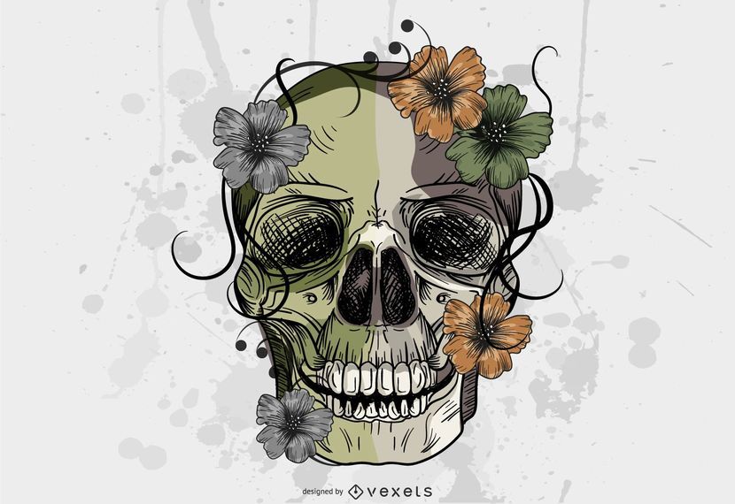 Grungy style skull illustration Grungy style skull illustration