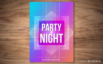 Plantilla de póster de noche de fiesta
