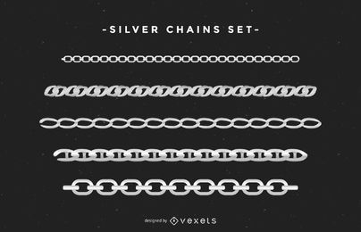Conjunto de correntes de prata
