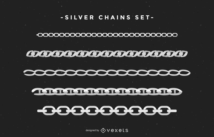 Silver Chains Set Vector Download