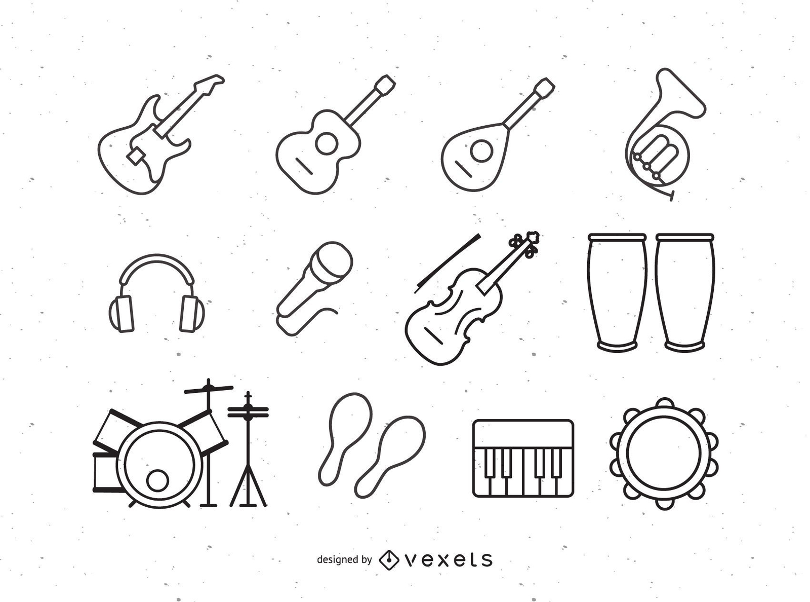 Conjunto de gráficos de instrumentos musicales