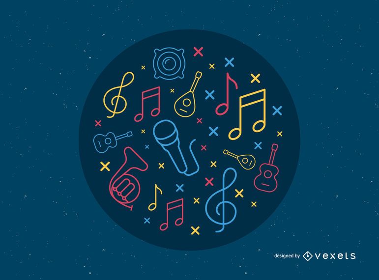 Music Notes Vector Background Music Notes Vector Background