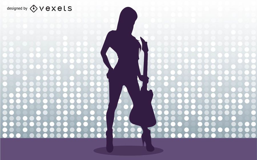 Guitar Player Girl Vector Guitar Player Girl Vector
