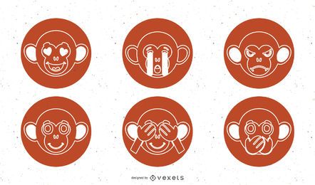 Monkey Vector Icons Pack