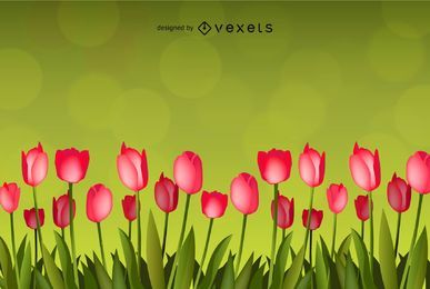 Flor com Fundo Verde Arte vetorial