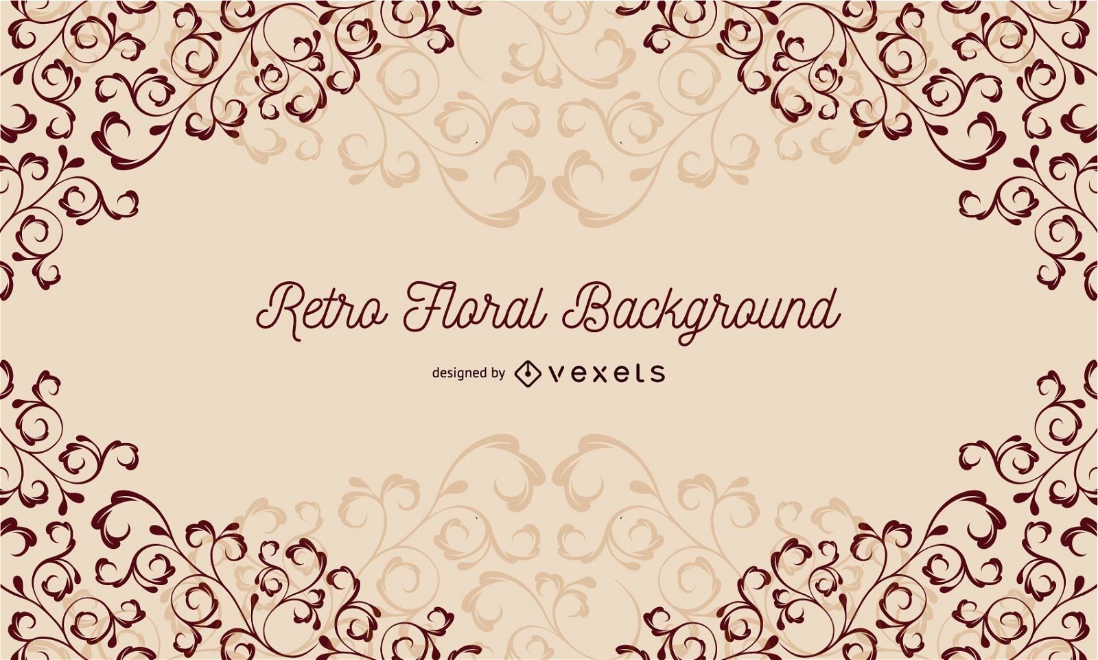  Retro Floral Vector Background 