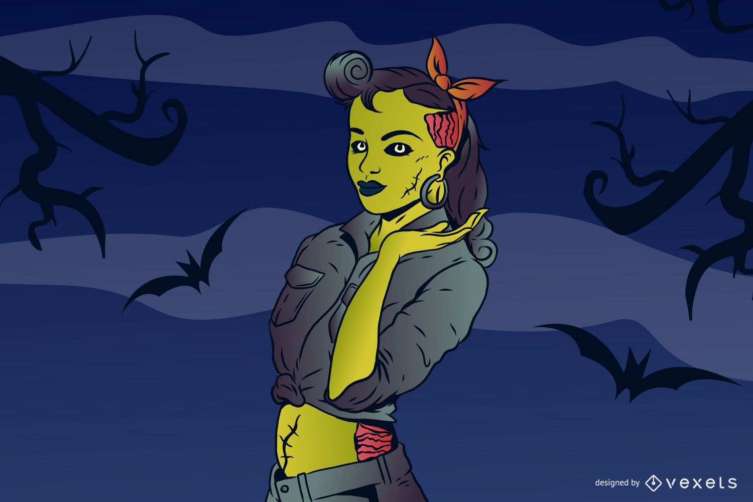 Zombie Pin Up Girl Ilustraci?n