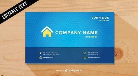 Cool Blue Vector Business Card Template