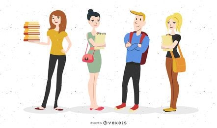 Students Vector Graphic 