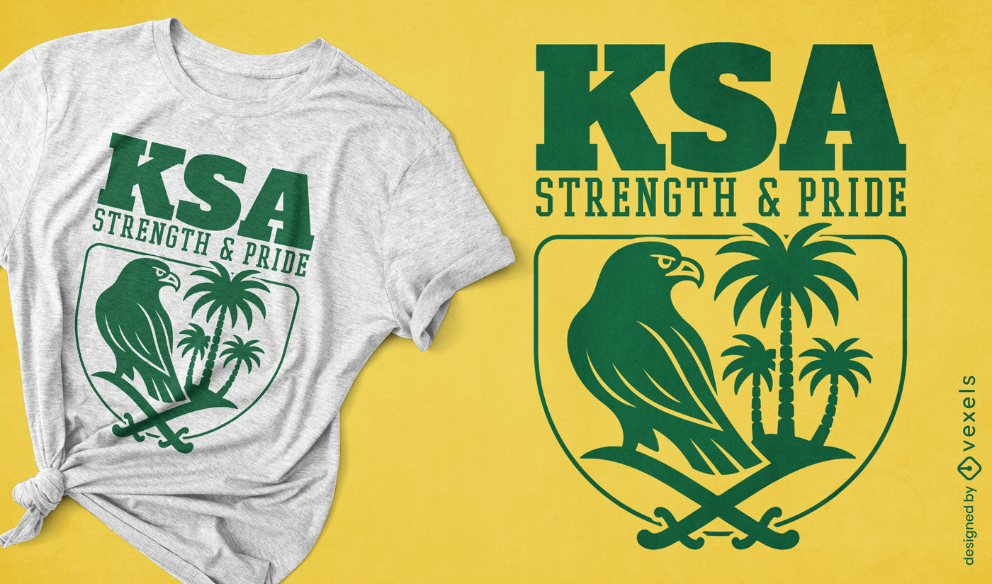 Design de camiseta com a força e o orgulho da Arábia Saudita