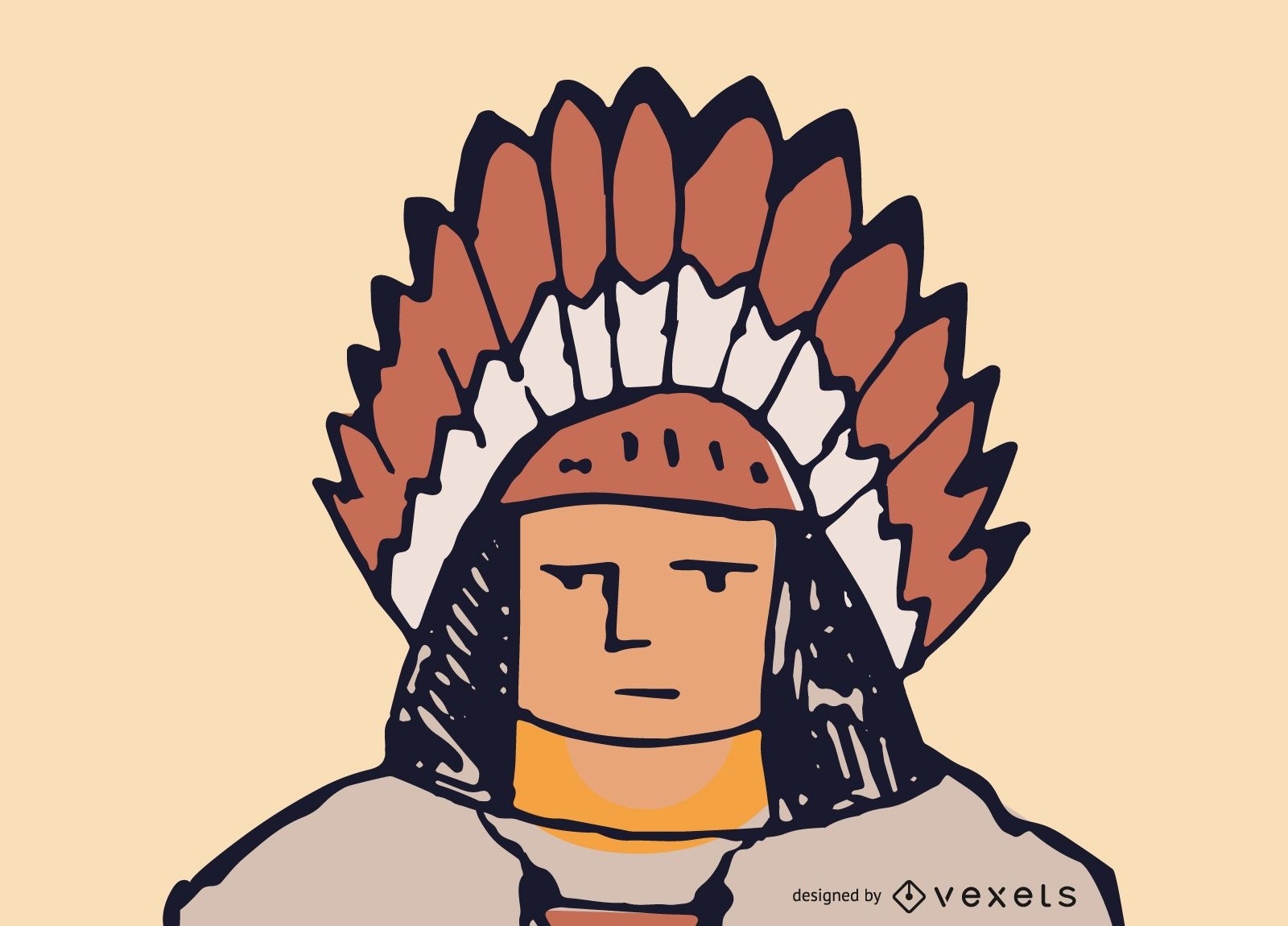 Vetor de rosto nativo americano