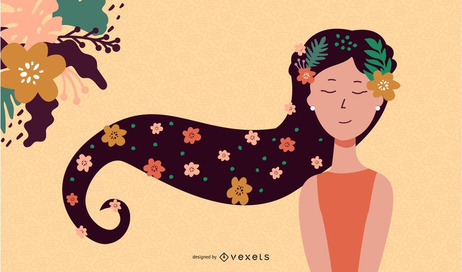 Menina com cabelo preto vector Menina com cabelo preto vector