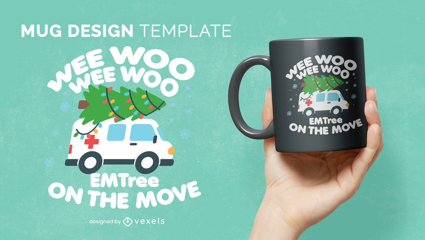 Christmas ambulance mug design
