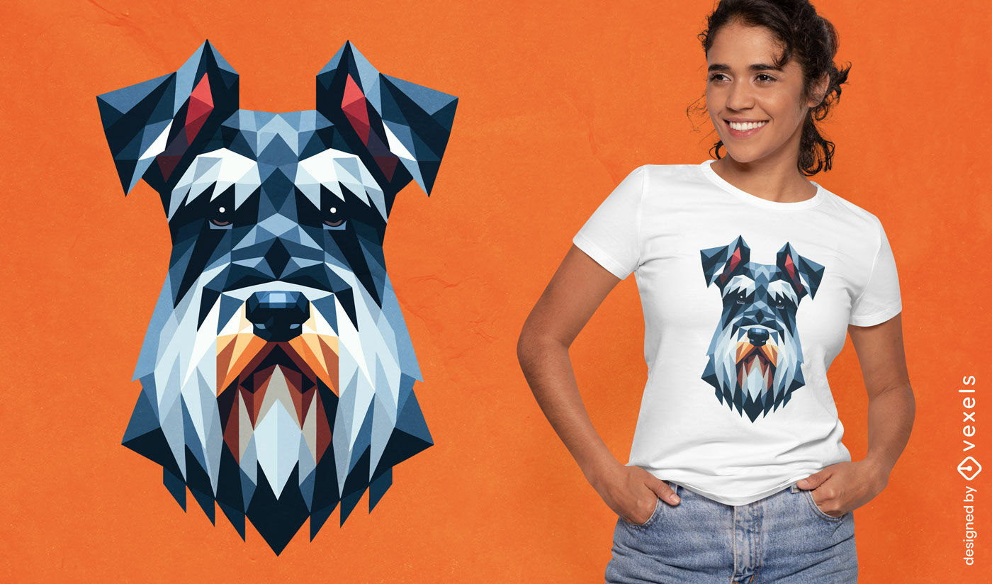 Design geométrico para camiseta de cachorro Schnauzer