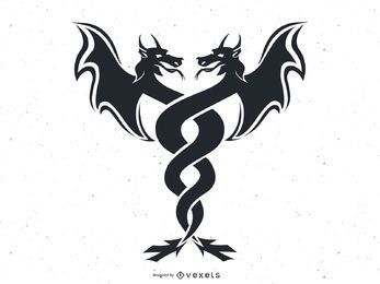 Vector de gemelos de dragón