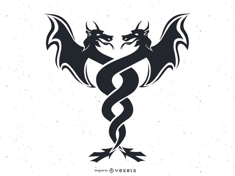 Dragón gemelos vector Dragón gemelos vector